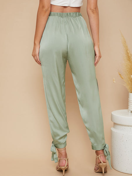 Knot Sleeve Self Belted Pants