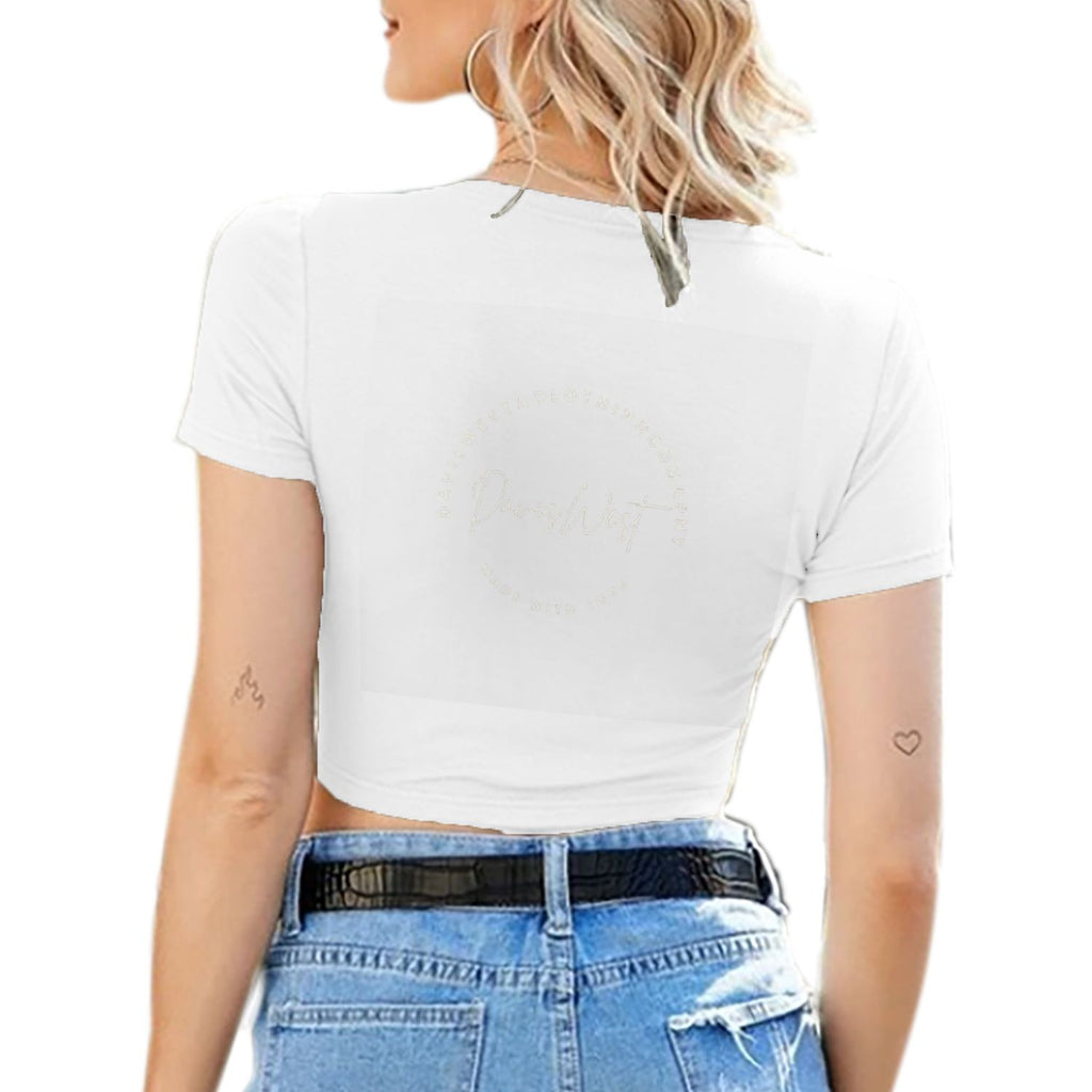 Women's Sexy V-neck Tie Up Crop Top