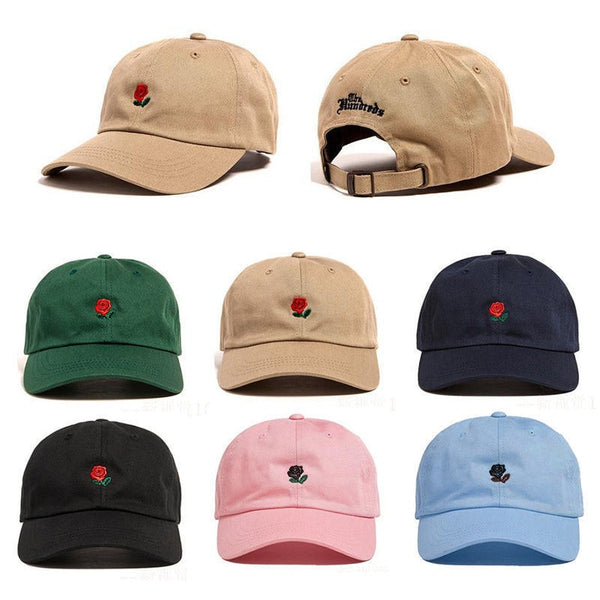 The Hundreds Rose Embroidered Hat Baseball Cap Unique Adjustable Embroidered Rose Casual Hats