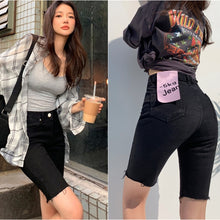 Women's jeans summer 2020 new black high waist slim jeans women's thin five-point shorts short jeans pants for women