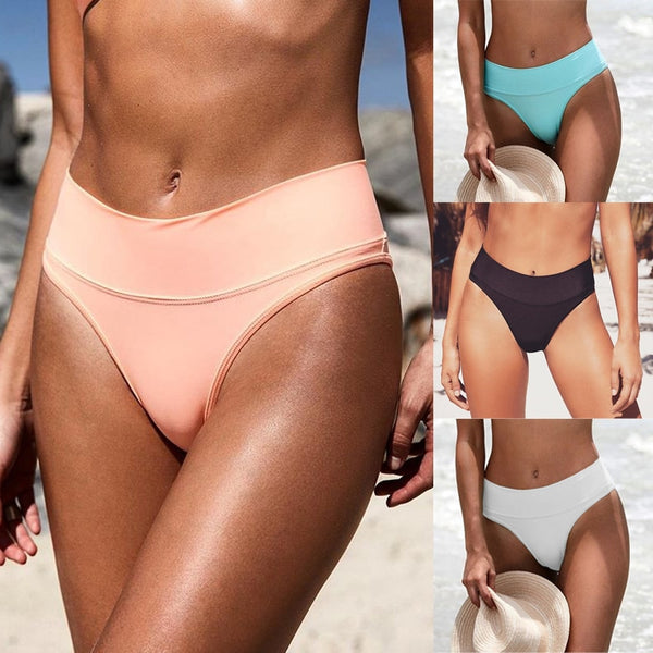 Wholesale Bikini Bottom High Waist Bikini Shorts Tankinis Sporty Panty Solid Candy Color Swimwear Bathing Suit Beach Swim Briefs