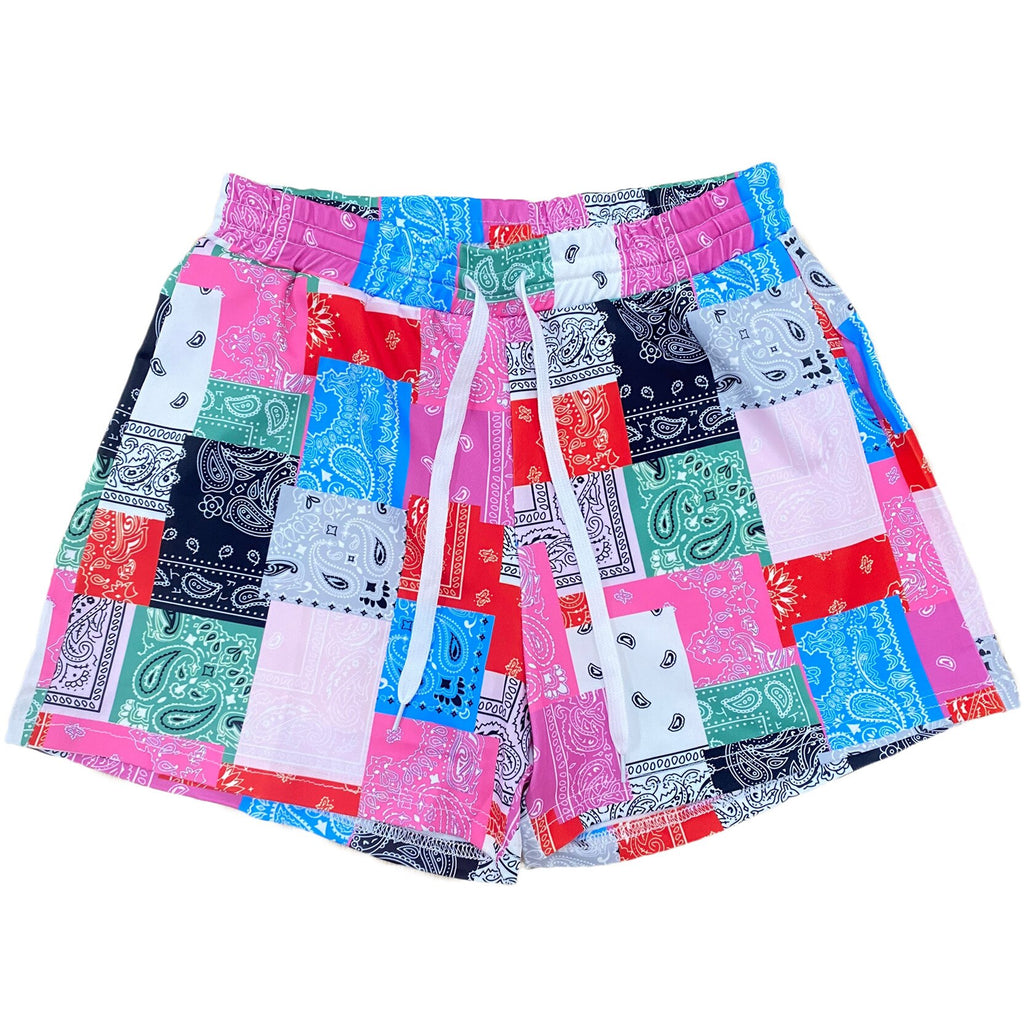 High Waist Drawstring Banadanna Plaid Print Women's Shorts Fashion Summer Clothes Casual Drawstring Night Club Party Wear Short