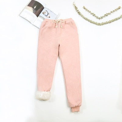 BEFORW 2020 Autumn Winter Women Fleece Sweatpants Trousers Casual Thick Velvet Loose Cashmere Sweatpants Tracksuit Pants