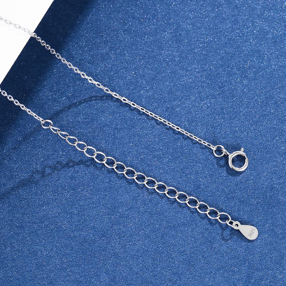 SILVERHOO S925 Sterling Silver W Word Elegant Pendant Necklace For Women Excellent Zircon Chains Anniversary Gift Fine Jewelry