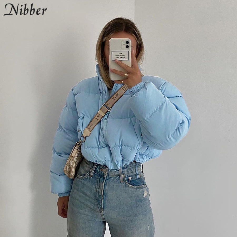 Nibber Fashionable Bread jacket Womens 2020 Autumn Winter Tops Street Wear Warm Padded Coat Short Jackets Female Casual Wear