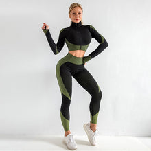 Womens Sportwear Yoga Set 2/3pcs Workout Clothes for Women Leggings Set with Zipper Exercise Bra Top Long Shirt Fitness Clothing