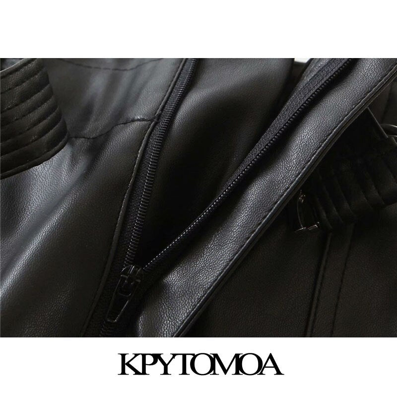 KPYTOMOA Women 2020 Chic Fashion With Belt Faux Leather Shorts Vintage High Waist Zipper Fly Pockets Female Short Pants Mujer