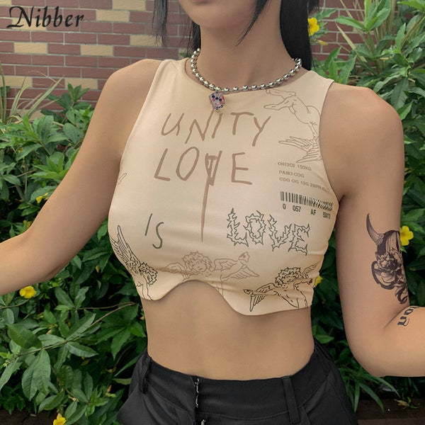 Nibber retro tribal ethnic style vest summer women camisole fashion street casual wear crop tops sleeveless tees female tank top