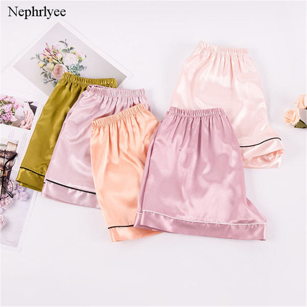 New Women Short Pant Casual Lady Lovely Loose Soft Imitation Silk Pants Summer Leisure Shorts Home Clothes S00306