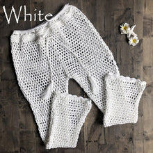 Ins Explosion Beach Handmade Crochet Hollow Out Bandage Elastic Waist Shell Pants Sunscreen Fishing Net Trouser