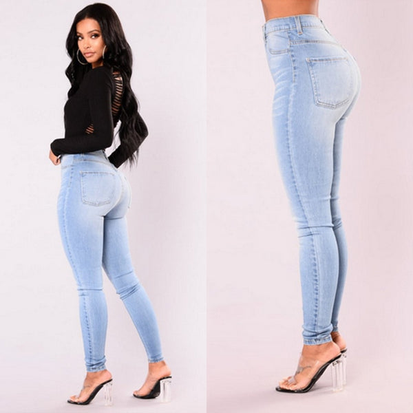 ITFABS Newest Arrivals Fashion Hot Women Lady Denim Skinny Pants High Waist Stretch Jeans Slim Pencil Jeans Women Casual Jeans