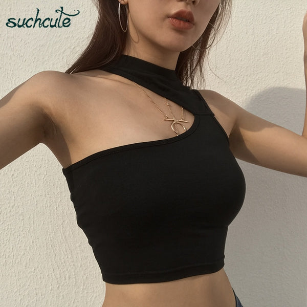 SUCHCUTE Women's T-Shirts Off Shoulder Top Clothing Summer Casual Summer Modis Harajuku Shorts Korean Fashion Style Tops Female