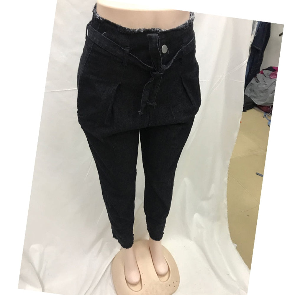 Women High Waist Jeans Sexy Jeans denim Harem Pants jeans womens High Streetwear loose Pants Black Jeans Women Plus size