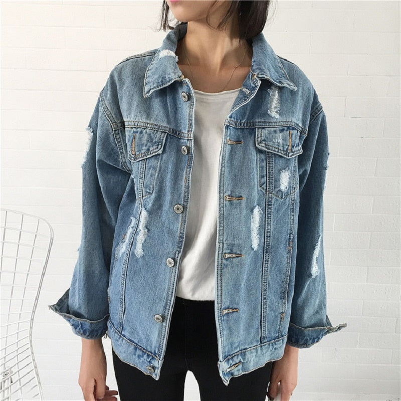 Women Basic Coat Denim Jacket Women Winter Denim Jacket For Women Jeans Jacket Women Denim Coat Lady Loose Fit Casual Style