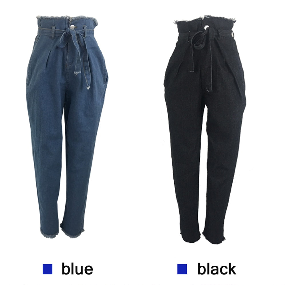 Women High Waist Jeans Sexy Jeans denim Harem Pants jeans womens High Streetwear loose Pants Black Jeans Women Plus size