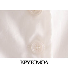 KPYTOMOA Women 2020 Chic Fashion Button-up Cropped Blouses Vintage Notched Collar Backless Female Shirts Blusas Chic Tops