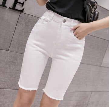 Women's jeans summer 2020 new black high waist slim jeans women's thin five-point shorts short jeans pants for women