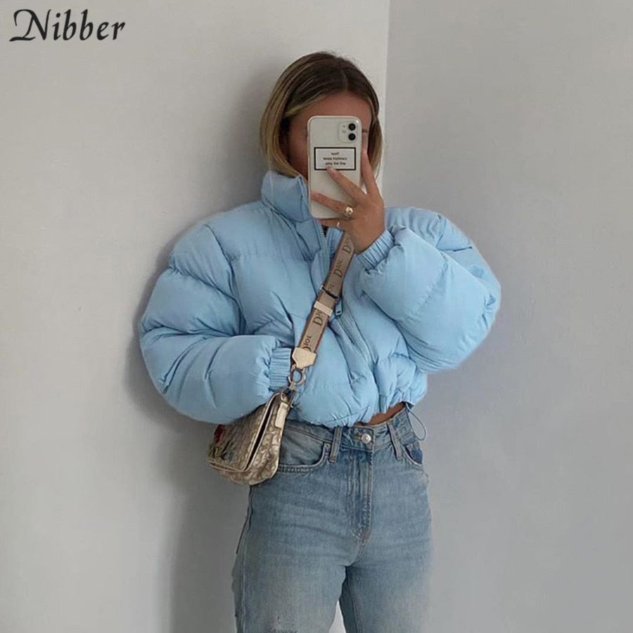 Nibber Fashionable Bread jacket Womens 2020 Autumn Winter Tops Street Wear Warm Padded Coat Short Jackets Female Casual Wear