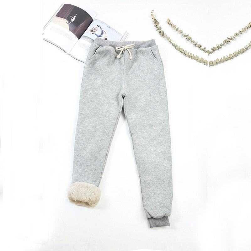 BEFORW 2020 Autumn Winter Women Fleece Sweatpants Trousers Casual Thick Velvet Loose Cashmere Sweatpants Tracksuit Pants