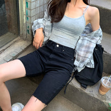 Women's jeans summer 2020 new black high waist slim jeans women's thin five-point shorts short jeans pants for women