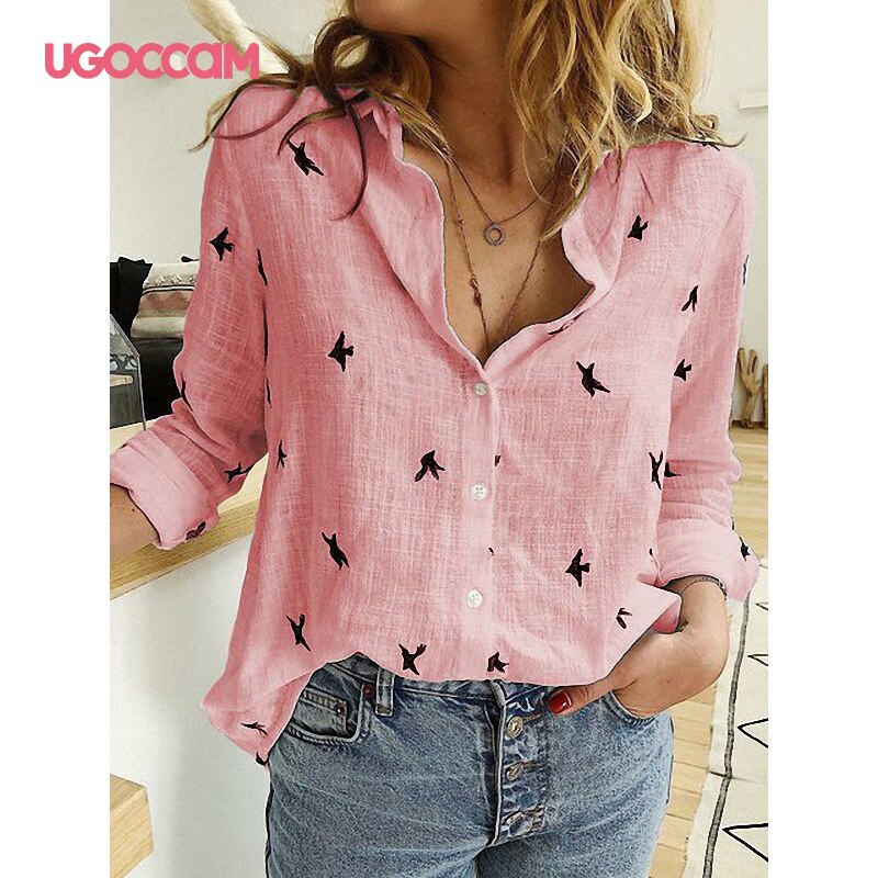 UGOCCAM Women Blouses Long Sleeve Autumn Blouse Women Blouse Shirt Office Elegant Work Shirt Plus Size Top blusas mujer de moda