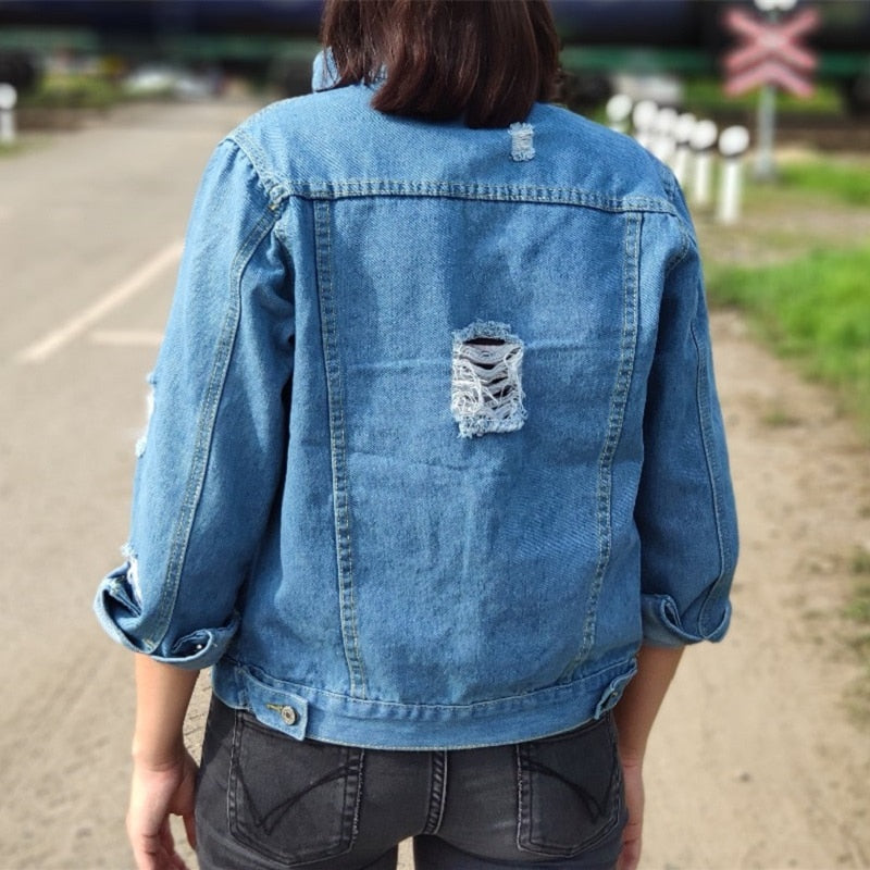 Women Basic Coat Denim Jacket Women Winter Denim Jacket For Women Jeans Jacket Women Denim Coat Lady Loose Fit Casual Style