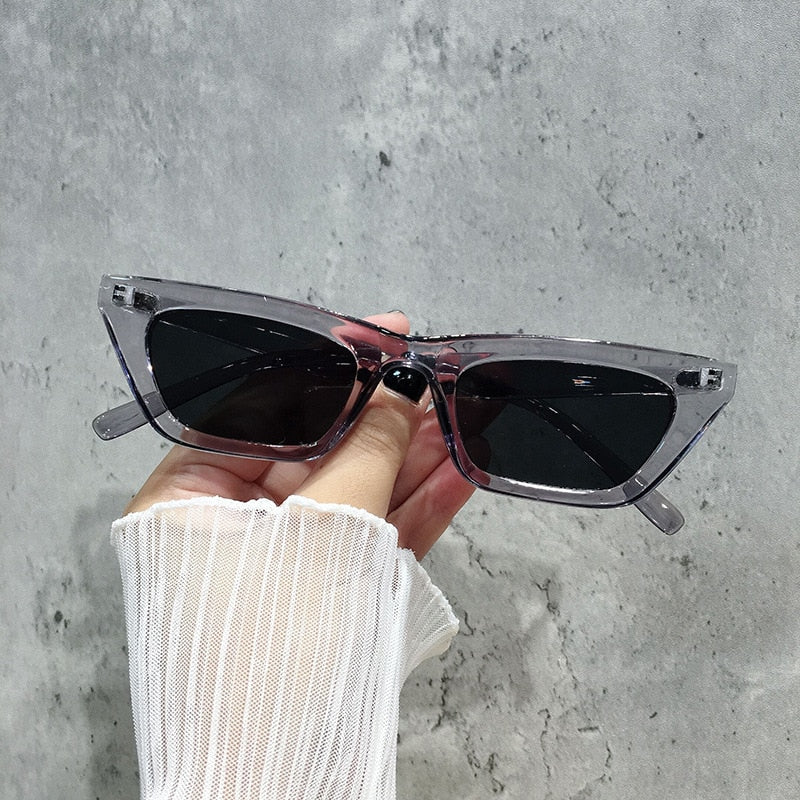 New Cateye Vintage Red Pink Sunglasses Women Brand Designer Retro Points Sun Glasses Female Superstar Lady Cat Eye