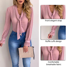 Allukasa summer Chiffon Tops Women Pink Blouses and Shirt New Sweet Office Style Women Long Sleeve blusas mujer de moda 2020