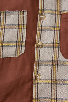 Baby Plaid Spliced Shirt with Pockets