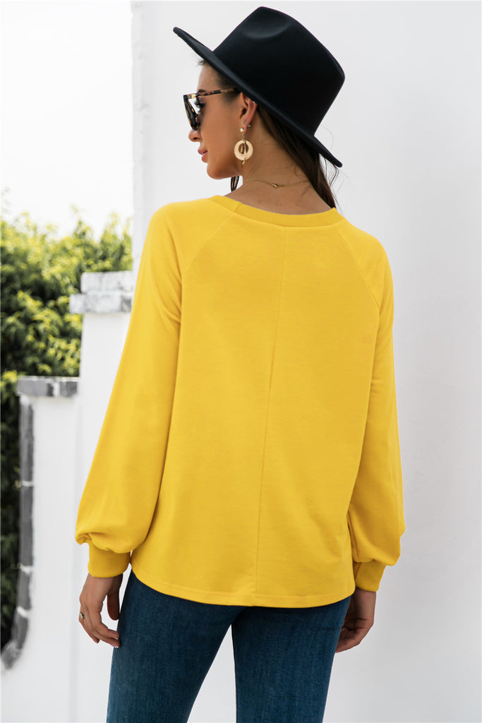 Raglan Sleeve Round Neck Sweatshirt