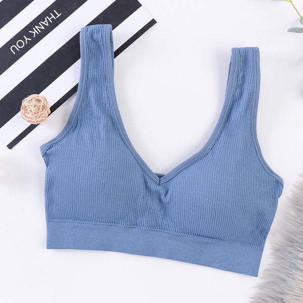 Women Tank Crop Tops Seamless Underwear Chest Crop Tops Female Lingerie Sport Street Fitness Top Active Wear Padded Camisole